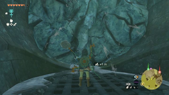 Rozbijcie ostatni głaz i poczekajcie aż wyleje się woda, następnie wejdźcie po drabinie - Zelda TotK: Sidon of the Zora - opis przejścia - Zelda Tears of the Kingdom - poradnik do gry