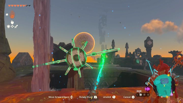 Przymocujcie dwa kamienne bloki do koła wodnego, złapcie za jeden z nich i obróćcie urządzeniem - Zelda TotK: Sidon of the Zora - opis przejścia - Zelda Tears of the Kingdom - poradnik do gry