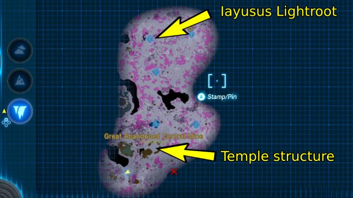 Posągi doprowadzą Was do budynku świątyni w południowej części Depths - Zelda TotK: A Mystery in the Depths - opis przejścia - Zelda Tears of the Kingdom - poradnik do gry