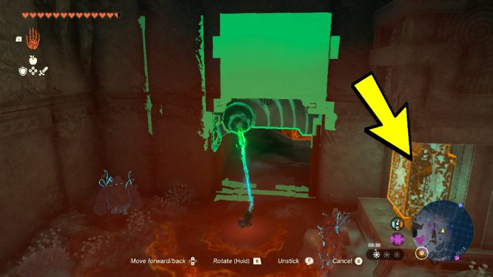 Podnieście drzwi zdolnością Ultrahand i potrzymajcie je przez dłuższą chwilę w górze - Zelda TotK: Find the Fifth Sage - Zelda Tears of the Kingdom - poradnik do gry