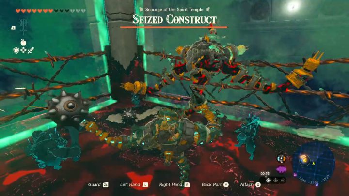 W pierwszym etapie walki, starajcie się unikać wszystkich ataków wroga zasłaniając się tarczą (wciskając ZL) - Zelda TotK: Find the Fifth Sage - Zelda Tears of the Kingdom - poradnik do gry