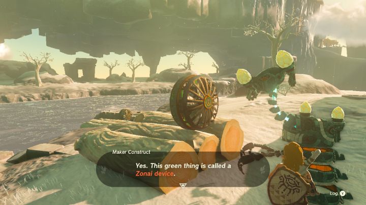 Idźcie w stronę jeziora i porozmawiajcie z robotem stojącym przy tratwach - Zelda Tears of the Kingdom: Wszystkie Shrines na Great Sky Island - Zelda Tears of the Kingdom - poradnik do gry