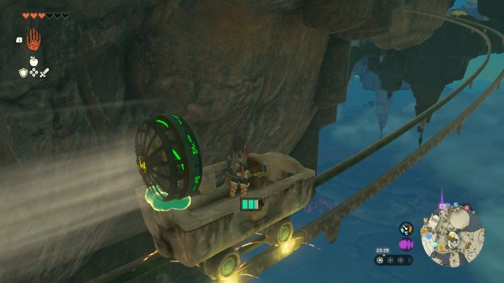 Połóżcie jeden z wózków na torach przy pomocy Ultrahand - Zelda Tears of the Kingdom: Wszystkie Shrines na Great Sky Island - Zelda Tears of the Kingdom - poradnik do gry