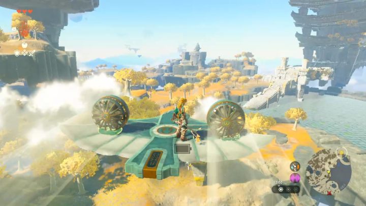 Możecie w każdej chwili włączyć lub wyłączyć wiatraki (Fans), aby zaoszczędzić baterię - Zelda Tears of the Kingdom: Jak zbudować latającą platformę? - Zelda Tears of the Kingdom - poradnik do gry
