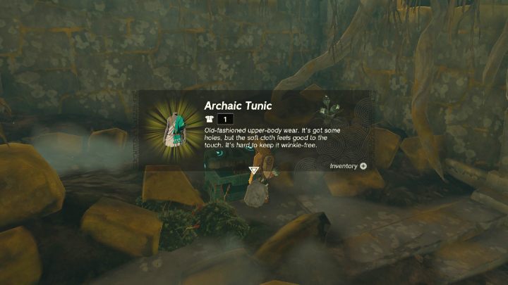 Skrzynia jest niedaleko wyjścia z jaskini, za miejscem w którym zaatakują Was nietoperze - Zelda Tears of the Kingdom: Jak zdobyć Archaic Tunic? - Zelda Tears of the Kingdom - poradnik do gry