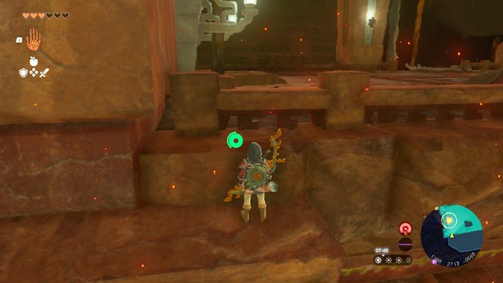 Wejdźcie na zewnętrzną ścianę pomieszczenia i zacznijcie wspinać się do góry - Zelda TotK: Yunobo of Goron City - opis przejścia - Zelda Tears of the Kingdom - poradnik do gry