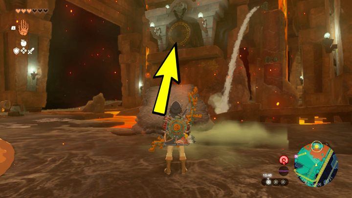 Użyjcie Charge Attack Yunobo i uderzcie w gong - Zelda TotK: Yunobo of Goron City - opis przejścia - Zelda Tears of the Kingdom - poradnik do gry