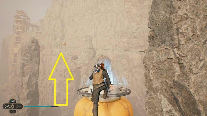 Przeskakujcie po kolejnych balonach, aż w końcu będziecie zmuszeni przeskoczyć na linkę - a z niej niemal od razu na pobliski balon - Jedi Survivor: Grząskie Bagno - lista sekretów - Star Wars Jedi Survivor - poradnik do gry