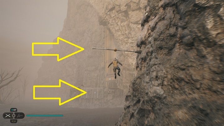 Wróćcie się do linki i przeskoczcie na tę wcześniejszą - Jedi Survivor: Grząskie Bagno - lista sekretów - Star Wars Jedi Survivor - poradnik do gry