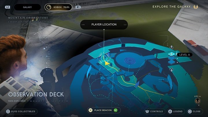 Po zebraniu esencji wróćcie w stronę włazu i biegnijcie dalej, mijając po drodze maszynę wytwarzającą energię - Jedi Survivor: Pokład Widokowy - lista sekretów - Star Wars Jedi Survivor - poradnik do gry