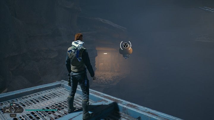 Na końcu będziecie musieli skorzystać z linki z hakiem, aby bezpiecznie wylądować - Jedi Survivor: Jaskinia Marglowa - lista sekretów - Star Wars Jedi Survivor - poradnik do gry