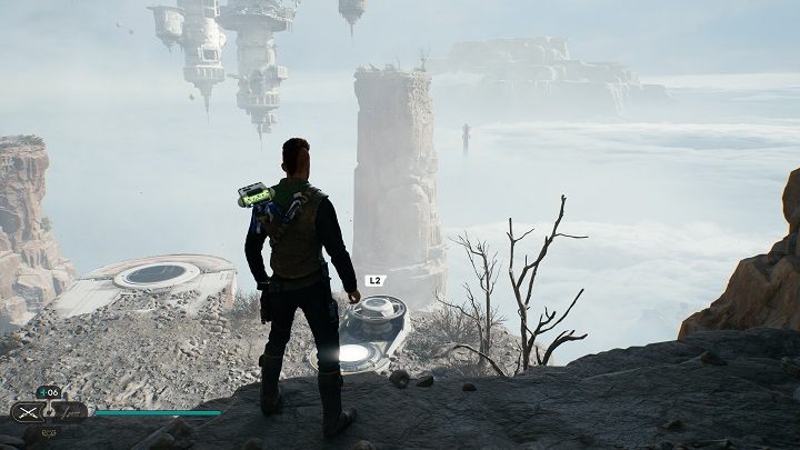 Pójdźcie dalej korzystając z linki z hakiem, aby dostać się na pobliskie pnącza - Jedi Survivor: Grzbiet - lista sekretów - Star Wars Jedi Survivor - poradnik do gry