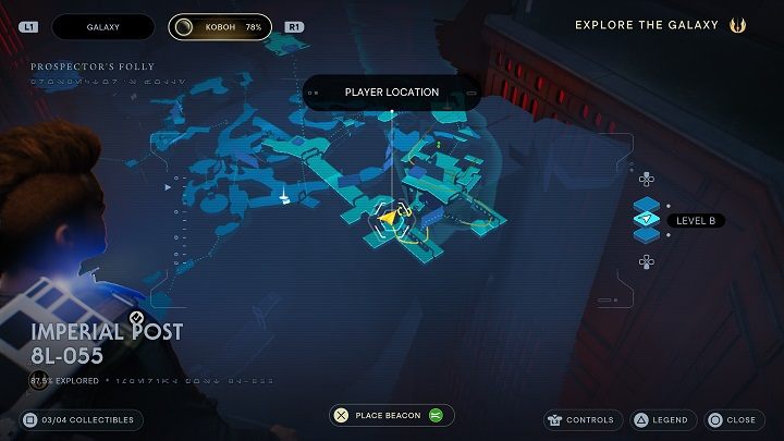 Idźcie dalej przed siebie, aż dotrzecie do rozległego pomieszczenia z przepaścią pośrodku - Jedi Survivor: Imperialny Posterunek 8L-055 - lista sekretów - Star Wars Jedi Survivor - poradnik do gry