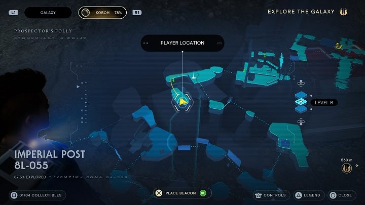 Przedostańcie się nad przepaścią a znajdziecie skrzynię zablokowaną przez bezpiecznik - Jedi Survivor: Imperialny Posterunek 8L-055 - lista sekretów - Star Wars Jedi Survivor - poradnik do gry