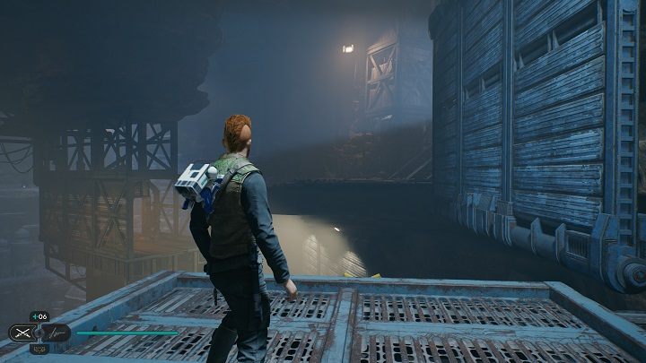 Po serii ścian do przebiegnięcia, będziecie musieli skorzystać z linki z hakiem, aby wylądować - Jedi Survivor: Imperialny Posterunek 8L-055 - lista sekretów - Star Wars Jedi Survivor - poradnik do gry