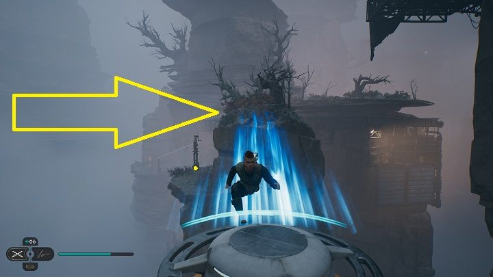 Użyjcie go aby dostać się na szczyt platformy, na której przed chwilą się znajdowaliście - Jedi Survivor: Mglisty przestwór - lista sekretów - Star Wars Jedi Survivor - poradnik do gry