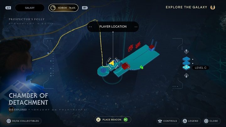 Po skorzystaniu z windy pójdźcie od razu przed siebie - Jedi Survivor: Komnata Odłączenia - lista sekretów - Star Wars Jedi Survivor - poradnik do gry