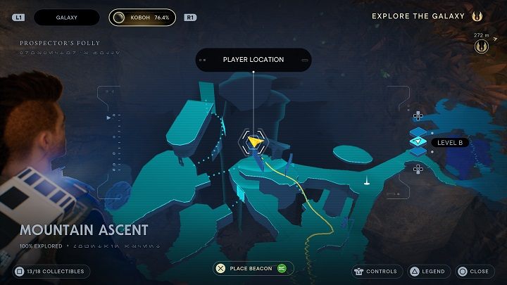 Na lewo od powyżej opisanej chatki możecie przeskoczyć na kolejną półkę - Jedi Survivor: Górskie wzniesienie - lista sekretów - Star Wars Jedi Survivor - poradnik do gry