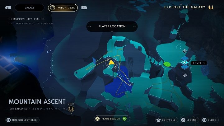 Z niej dostaniecie się do jaskini, gdzie znajdziecie kolejny odłamek Priorytu - Jedi Survivor: Górskie wzniesienie - lista sekretów - Star Wars Jedi Survivor - poradnik do gry