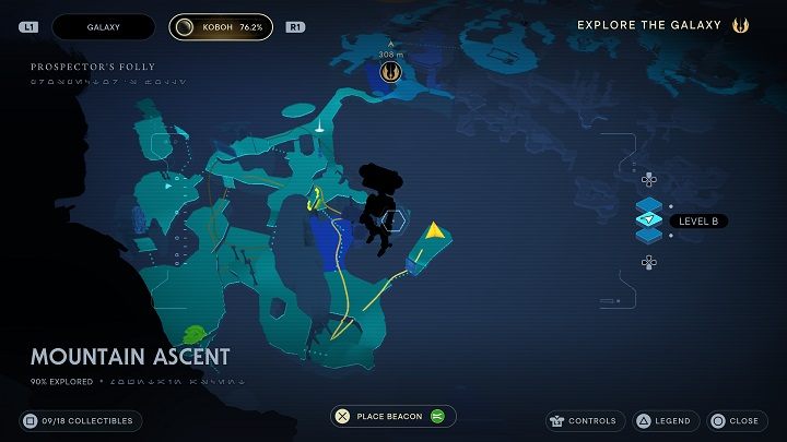 Wróćcie na górę, na ścieżkę, którą tutaj się dostaliście - i uważajcie na grupę przeciwników - Jedi Survivor: Górskie wzniesienie - lista sekretów - Star Wars Jedi Survivor - poradnik do gry