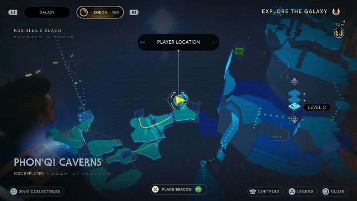 Po zeskanowaniu komputera użyjcie umiejętności hakowania na urządzeniu pośrodku pomieszczenia - Jedi Survivor: Jaskinie PhonQi - lista sekretów (część 2) - Star Wars Jedi Survivor - poradnik do gry