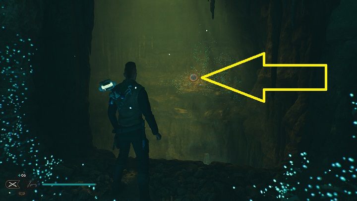 Trochę wyżej znajduje się kolejna bariera do zniszczenia - Jedi Survivor: Jaskinie PhonQi - lista sekretów (część 2) - Star Wars Jedi Survivor - poradnik do gry