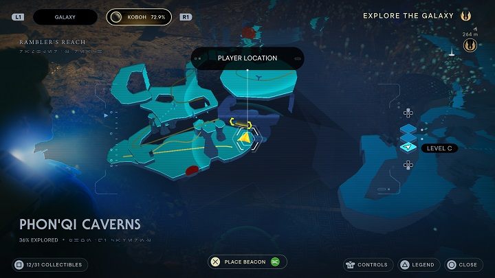 Będąc wciąż na dole, udajcie się w głąb jaskini - Jedi Survivor: Jaskinie PhonQi - lista sekretów (część 1) - Star Wars Jedi Survivor - poradnik do gry