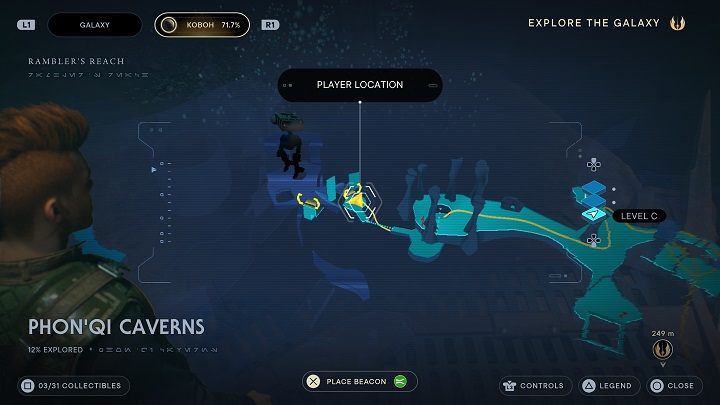 Następnie udajcie się na wprost i podnieście konstrukcję zasłaniającą otwór - Jedi Survivor: Jaskinie PhonQi - lista sekretów (część 1) - Star Wars Jedi Survivor - poradnik do gry