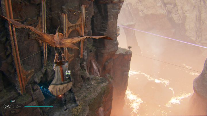 Złapcie się reltera i poszybujcie w stronę wspomnianej półki - Jedi Survivor: Komnata Jedi w Zniszczonej osadzie - Star Wars Jedi Survivor - poradnik do gry