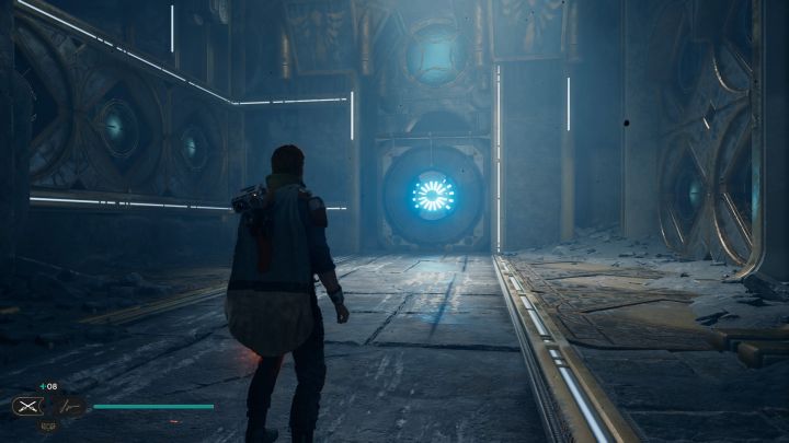 W lokacji, w której przebywacie jest trzeci kamienny blok, na którym możecie użyć przyciągnięcia Mocą - Jedi Survivor: Komnata jasności na Koboh - Star Wars Jedi Survivor - poradnik do gry