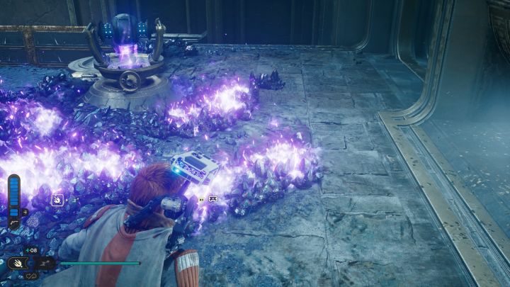 Na górze musicie szybko wyjąć kulę z dolnego wzmacniacza i umieścić w górnym - Jedi Survivor: Komnata połączenia na Koboh - Star Wars Jedi Survivor - poradnik do gry