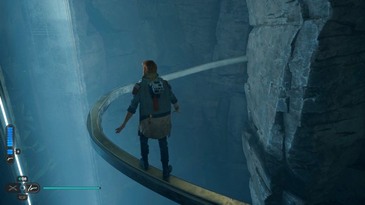 W nowym bocznym obszarze jest zakręcana metalowa belka - Jedi Survivor: Komnata połączenia na Koboh - Star Wars Jedi Survivor - poradnik do gry