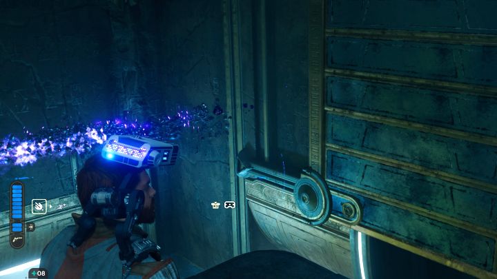 Ustawianie się na płytach naciskowych zamyka bramy na ścianach sali - Jedi Survivor: Komnata połączenia na Koboh - Star Wars Jedi Survivor - poradnik do gry