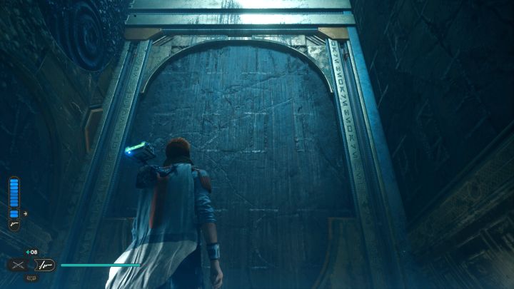 Na końcu bocznego korytarza są zamknięte drzwi i dopiero później je otworzycie od drugiej strony - Jedi Survivor: Komnata połączenia na Koboh - Star Wars Jedi Survivor - poradnik do gry