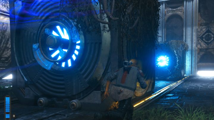Pierwszy blok musi znajdować się niedaleko ruchomej windy - Jedi Survivor: Komnata odłączenia na Koboh - Star Wars Jedi Survivor - poradnik do gry