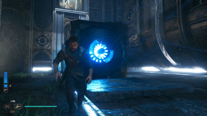 Do zaliczenia zagadki posłuży Wam centralna płyta naciskowa z obrazka - Jedi Survivor: Komnata odłączenia na Koboh - Star Wars Jedi Survivor - poradnik do gry