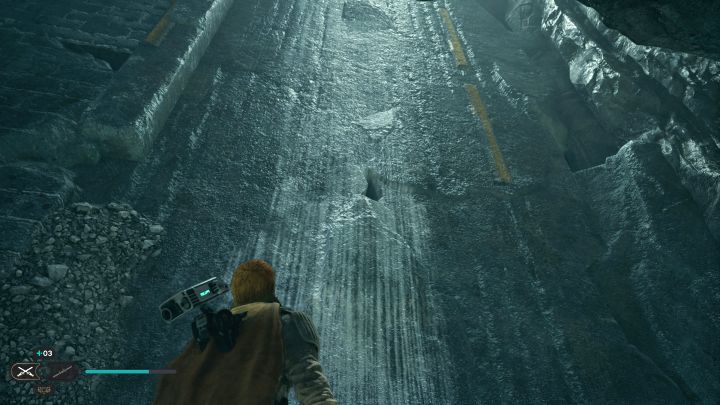 Po dotarciu do zamkniętej bramy wykonajcie bieg po lewej ścianie - Jedi Survivor: Komnata dwoistości na Koboh - Star Wars Jedi Survivor - poradnik do gry