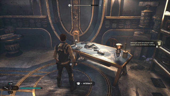 Po wygranej walce wejdźcie w interakcję z urządzeniem leżącym na stole - Star Wars Jedi Survivor: Znajdź drogę na Tanalor (Research Tanalor) - Star Wars Jedi Survivor - poradnik do gry