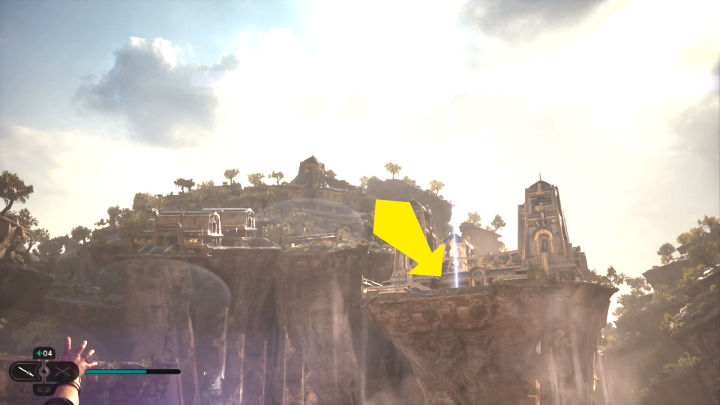 Skorzystajcie ze wzmacniacza kul, aby wypalić materię blokującą ostatni wylot prądu powietrza, a następnie z pomocą Reltera wlećcie na Wielki dziedziniec - Star Wars Jedi Survivor: Znajdź drogę na Tanalor (Research Tanalor) - Star Wars Jedi Survivor - poradnik do gry