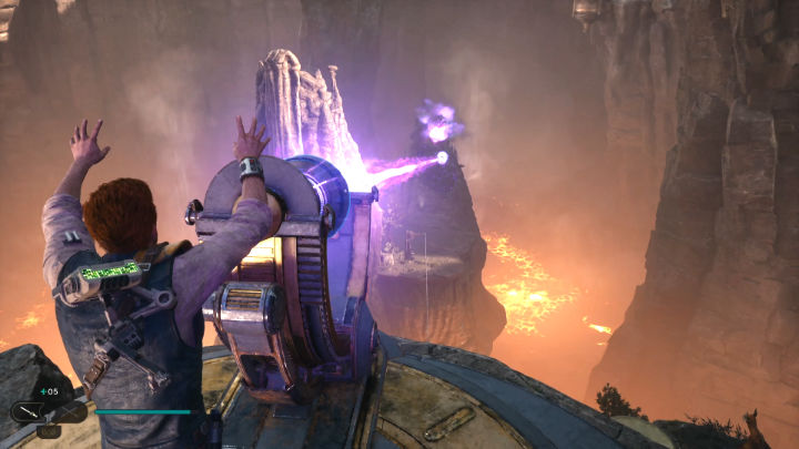 Użyjcie wzmacniacza kul, aby wypalić materię w skale poniżej - Star Wars Jedi Survivor: Znajdź drogę na Tanalor (Research Tanalor) - Star Wars Jedi Survivor - poradnik do gry