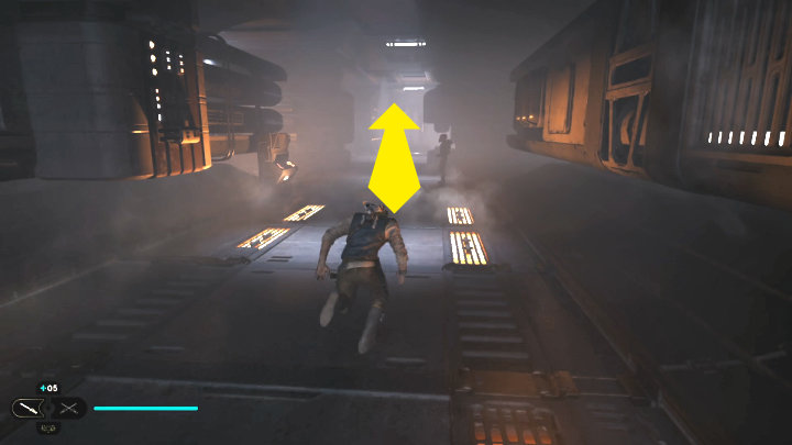 Po wejściu do budynku idźcie cały czas przed siebie - uważajcie na czyhających za rogiem Jeźdźców Chaosu - Star Wars Jedi Survivor: Znajdź drogę na Tanalor (Research Tanalor) - Star Wars Jedi Survivor - poradnik do gry