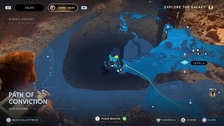 Ścieżka pewności jest jedną z mniejszych lokacji na planecie Jedha - Jedi Survivor: Zagadki Ścieżki pewności na Jedha - Star Wars Jedi Survivor - poradnik do gry