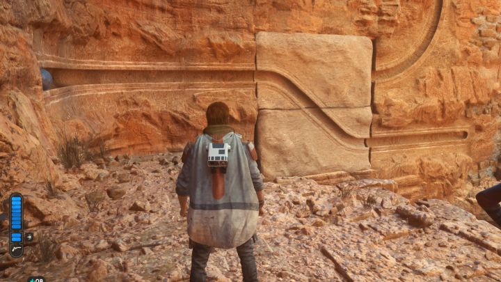 Powróćcie na poprzednią półkę i popchnijcie drugą kulę, która powinna dotrzeć do prawego dolnego zakończenia - Jedi Survivor: Zagadki Ścieżki odnowy na Jedha - Star Wars Jedi Survivor - poradnik do gry