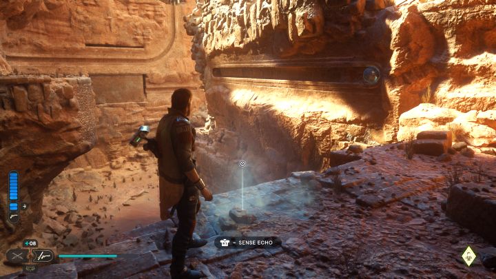 Znajdziecie się w miejscu popchnięcia pierwszej kuli z użyciem Mocy - Jedi Survivor: Zagadki Ścieżki odnowy na Jedha - Star Wars Jedi Survivor - poradnik do gry