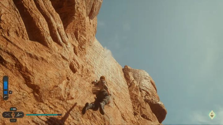 W trakcie biegu czekajcie na moment użycia linki do wspinaczki - Jedi Survivor: Zagadki Ścieżki uporu na Jedha - Star Wars Jedi Survivor - poradnik do gry