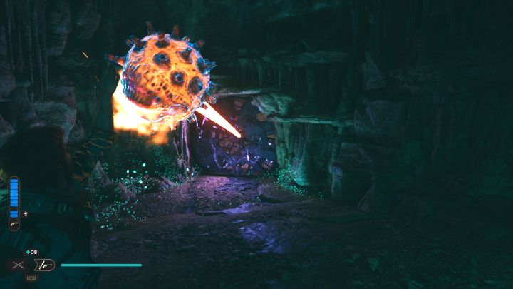 W trakcie przeprawy nauczycie się, że żyjące miny mogą niszczyć zablokowane przejścia - Jedi Survivor: Dotarcie do Jaskiń PhonQi na Koboh - Star Wars Jedi Survivor - poradnik do gry