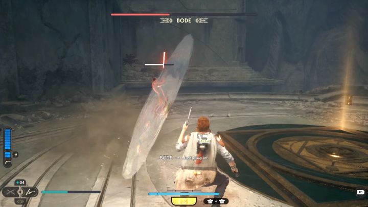 Bode zacznie stosować najpoważniejsze ataki i są to serie fal uderzeniowych (zazwyczaj czterech) - Jedi Survivor: Jak pokonać końcowego bossa Bode Akuna? - Star Wars Jedi Survivor - poradnik do gry