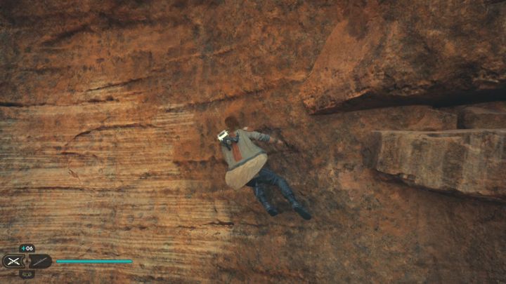 Ostatni krok do wykonania to drugi bieg po ścianie, który zakończcie podwójnym skokiem - Jedi Survivor: Zagadka wspinaczki na Lądowisku w ruinach na Jedha - Star Wars Jedi Survivor - poradnik do gry