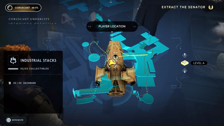 Musicie zeskanować gablotę na pokładzie jachtu senatora - Jedi Survivor: Kominy przemysłowe z planety Coruscant - lista sekretów - Star Wars Jedi Survivor - poradnik do gry