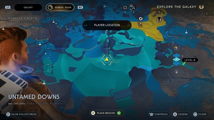 Opuśćcie jaskinię i skierujcie się w stronę środka obszaru - Jedi Survivor: Nieokiełznane Zbocza - lista sekretów (część 1) - Star Wars Jedi Survivor - poradnik do gry